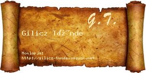 Gilicz Tünde névjegykártya